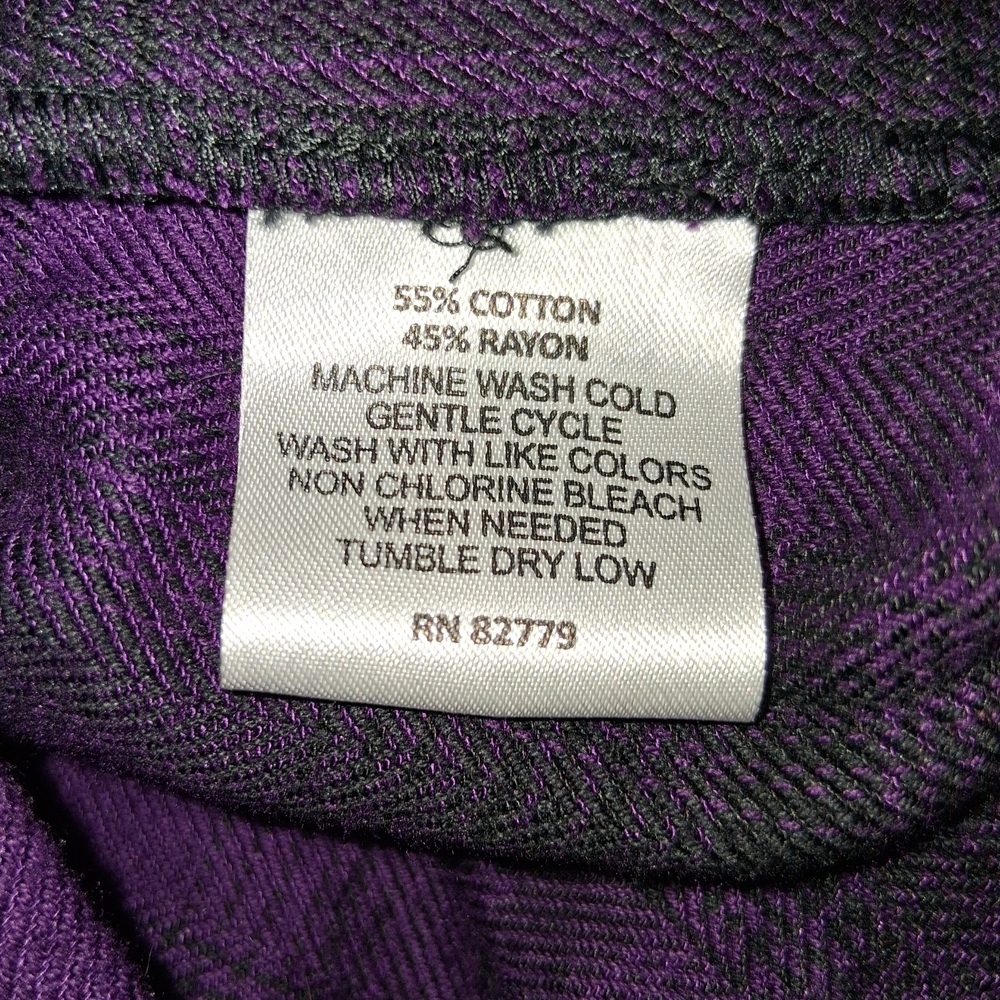 Rebecca Malone Purple Plaid Henley Tunic Top - Picture 5 of 7